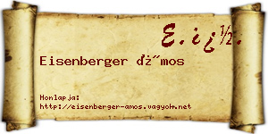 Eisenberger Ámos névjegykártya